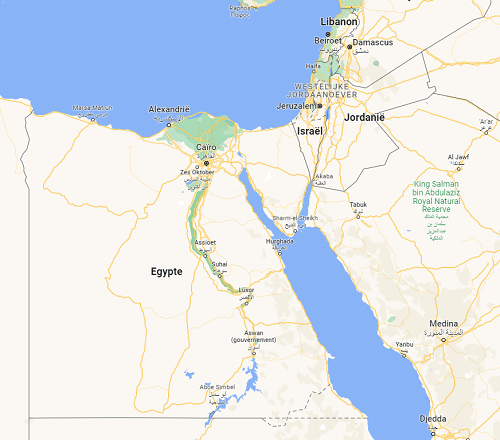 Waar ligt Egypte - kaart Egypte